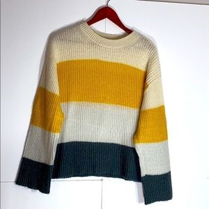 BDG Yellow‎ Wide Stripe Crewneck Sweater